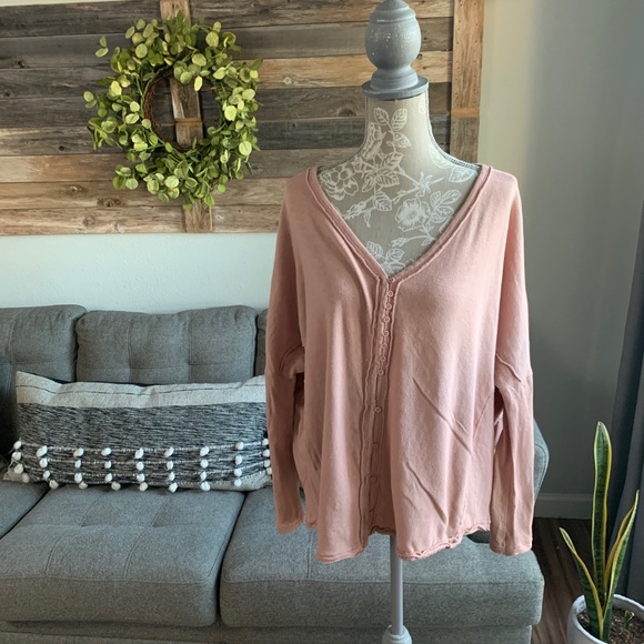 Urban Outfitters Tops - UO Out From Under Oversized Button Front Long Slv